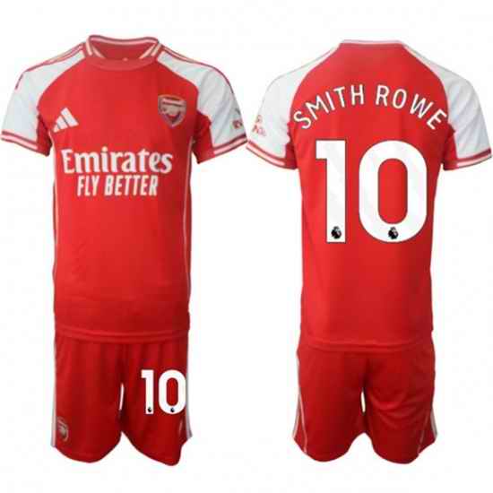 Men Arsenal FC 10 Emile Smith Rowe Red 2025 Home Soccer Jersey Suit